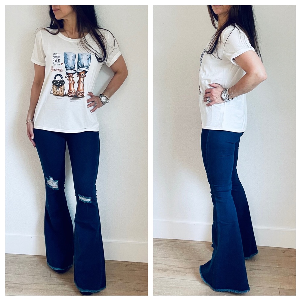 Fabulous chic Graphic Tee with diamonds detail - Picture 8 of 8